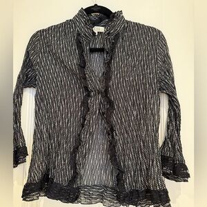 Elegant Black and White Women's Blouse